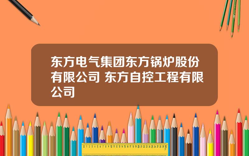 东方电气集团东方锅炉股份有限公司 东方自控工程有限公司